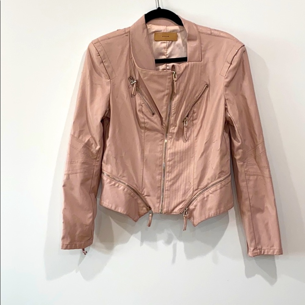 Pink Vegan Leather Jacket